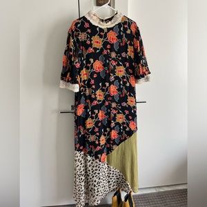 Anthropologie Maxi Mixed Print Dress XL